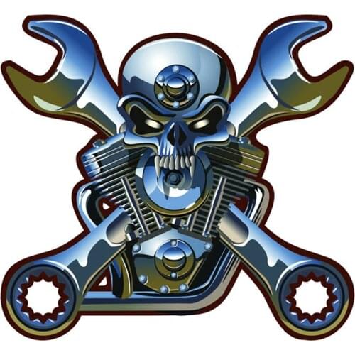 3D Interesting Metal Skeleton Skull Mend Machine Tool Car Sticker Funny Colorful Car Stickers Auto Automobile Decals KK14*13cm