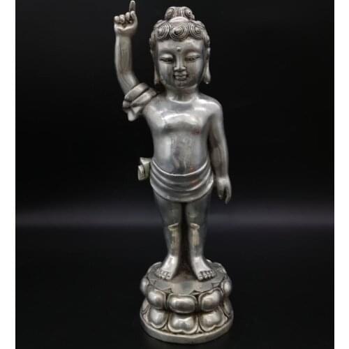 China White copper archaize Buddha crafts statue