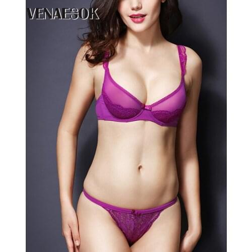 Black Lingerie Set Embroidery Lace Transparent Underwear Set For Women See Through Bra Lacy Temptation Sexy Bra And Panty Sets