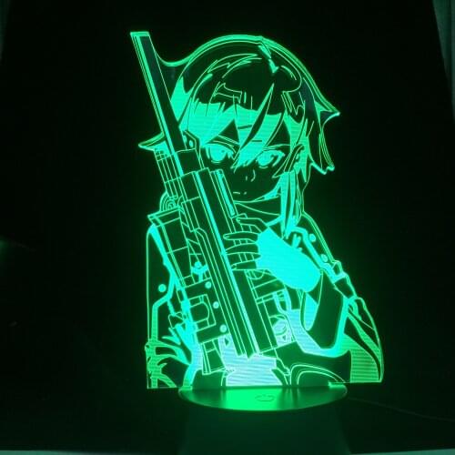 Sinon Anime Lamp Sword Art Online Remtoe Control 3d Lamp Led Light Anime Decor Night Light Kids Birthday Gift Dropshipping