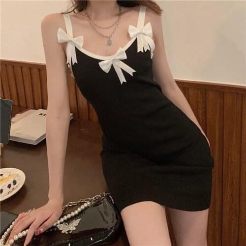 Vintage V Neck Butterfly Trim Camisole Dress Female Y2K Fashion Backless Spaghetti Strap A-line Girl Party Women Dresses New