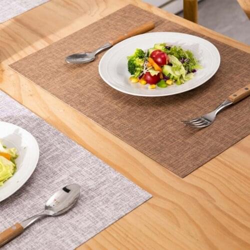 MCAO Table Place Mat Leather Woven Placemat for Dinning Kitchen Stain Heat Resistant Wipeable Durable Anti-Water Non-Slip TJ6206