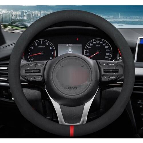 MIDOON Carbon Fiber Cow Leather Car Steering Wheel Cover For Kia Ceed Rio 3 4 Sportage Sorento Cerato Optima Picanto KX K