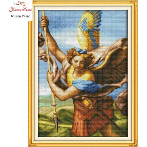 Golden Panno,11CT DMC hand made cross stitch kits,battle angel portrait Needlework embroidery Cross Stitch,wall decoration 1204
