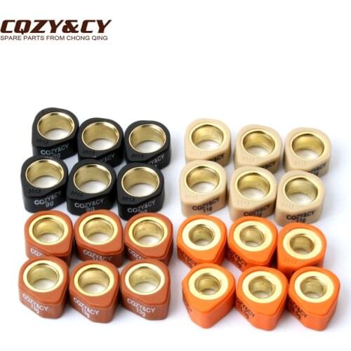 6pc Roller Set / Variator Weights 20x12mm 9g 11g 13g 15.5g for Peugeot Citystar 125 Satelis 125cc Scooter