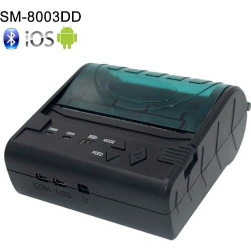 New 80mmx40mm thermal paper roll mini portable mobile thermal receipt printer bluetooth 80mm support IOS/Android/MAC/Windows
