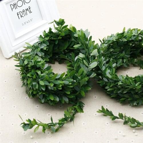 The Simulation Wholesale PVC Wire Leaves A Cane Garland Green Leaves Craft Accessories The Wreath Materials Wholesale 2meter/lot
