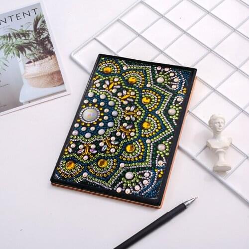 DIY Mandala Special Shaped Diamond Embroidery 50 Pages A5 Diamond Painting Notebook Cross Stitch A5 Notebook Diary Book