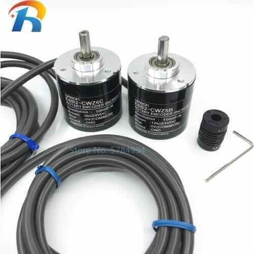 100% New E6B2 E6B2CWZ6C OMRON Rotary Encoder E6B2-CWZ5B DC12V-24V E6B2-CWZ6C DC5V-24V 10P/R open collector PNP/NPN output