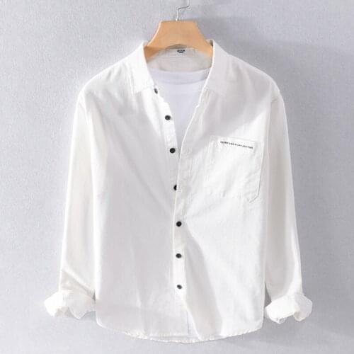 100% Cotton new style long-sleeved casual brand shirts men trendy solid comfortable shirt for men tops clothes camisa chemise