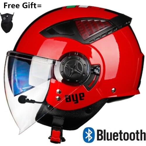 Open Face Bluetooth Motorcycle Helmet Scooter Helmet Motorcycle with Bluetooth Headset Electric Bike Helmet DOT