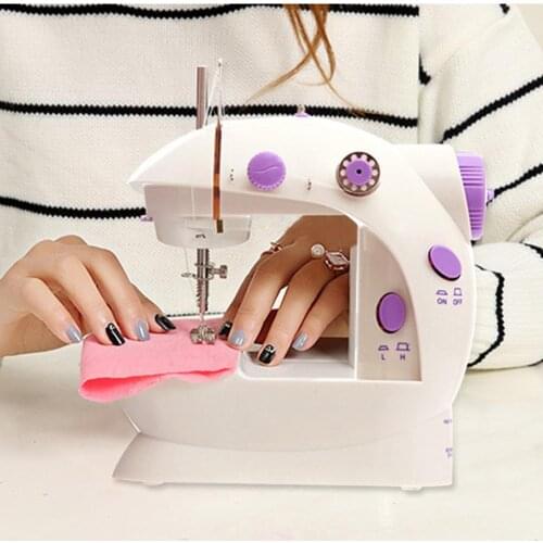 2020 Sewing Machine Mini Portable Household Night Light Foot Pedal Straight Line Hand Table Two Thread Kit Electric