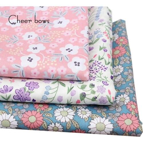 45cm*150cm Cotton Fabric Flower Printed Soft Fabric for Bedding Sheet Making Cloth Home Decor DIY Dolls Handmade Craft Material