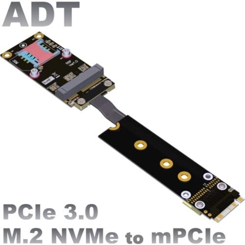 MPCIe wireless network card extension cable transfer to M.2 NVMe M-key interface, minipice to ngff