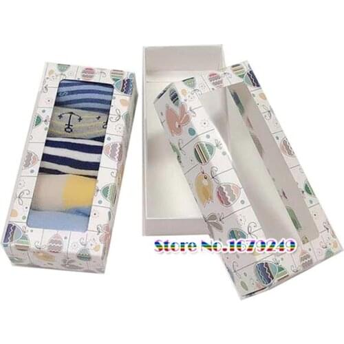 Socks packing White Box with Open window, cover Folding boxes children underpants,Pantyhose,T shirt Packing box 100pcs/lot