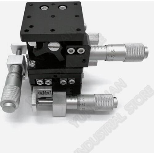 XYZ Axis 40*40mm 1.6" Trimming Station Manual Displacement Platform Cross Roller Guide Way Linear Stage Sliding Table LD40-LM