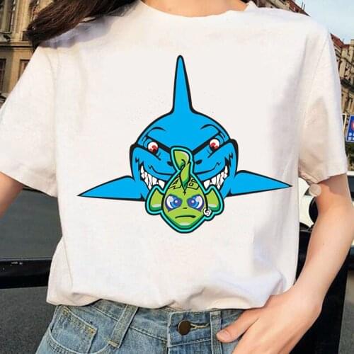Female Punk Ladies T-shirt Women Graphic Shark Cartoon Printing Short Sleeve tshirt 90s Lady Tees Tops Harajuku Top Tshirt
