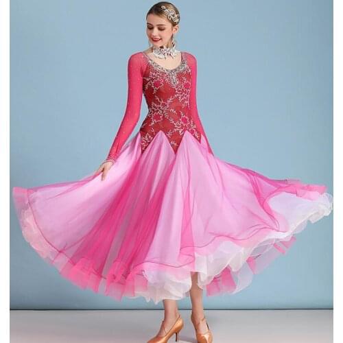Womens ballroom competition dance dresses dress tango ballroom dresses ballroom waltz dresses pink blue white my826