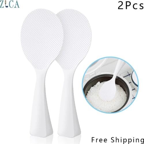 ZLCA Rice Scoop White Rice Paddle Plastic Meal Spoon Non Stick Kitchen Gadgets Spoons Rice Shovel Kitchen Tools Rice Spoon