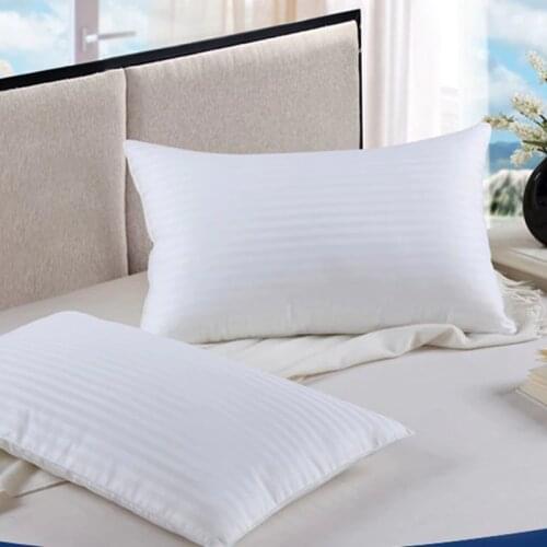 Quality Adults Neck Silk Pillow Sleep Partner Stripe 100%Cotton Fabric Cover Silk Pillow Bedding 48x74cm/66x66cm 1 piece