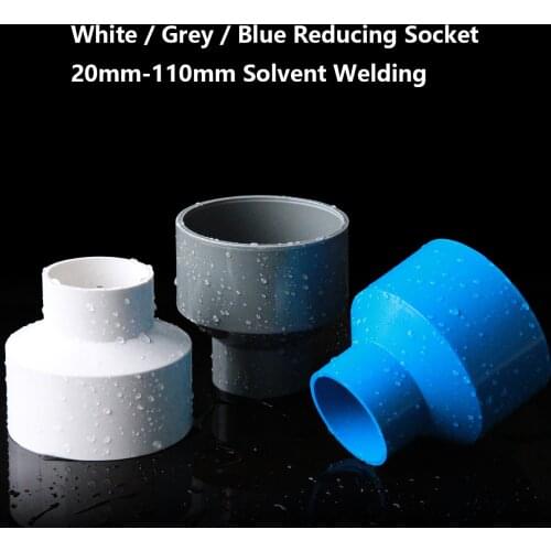 1pcs PVC Reducing Socket ID 20,25,32,40,50,63,75,90,110mm Metric Solvent Weld Connectors Pressure Pipe Fittings Adapters