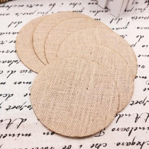 10pcs Rustic Natural Burlap Table Mat Round Square Coasters Placemat Table Decoration For Birthday Wedding Festival Party Supply