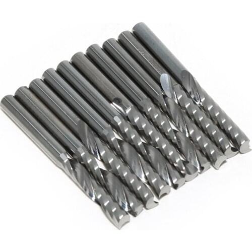 10pcs/Lot 4mm Single Flute Tungsten Carbide End Mills CNC Bits for Wood Acrylic Cutting End Mill Cutter Bits Cutting Tools Set