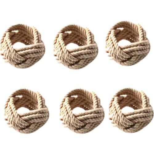 12Pcs Natural Jute Napkin Loop Cord Woven Napkin Buckle Corded Napkin Buckle Waxed Twine Napkin Loop