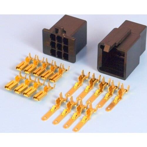 20/50/100sets/lot 9 Pin/Way 2.8mm Mini Electrical Connector Kit White Black Motorbike Motorcycle Car