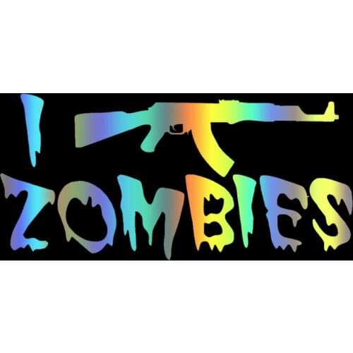 40182# Die-Cut Vinyl Decal I SHOOT ZOMBIES Car Sticker Waterproof Auto Decors on Car Body Bumper Rear Window
