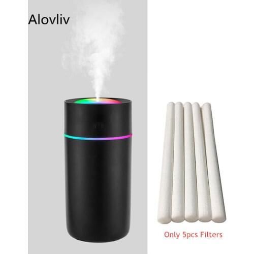 5pcs Filters For 320ml New Color Cup USB Humidifier Car Aroma Diffuser Replacing Cotton Sticks