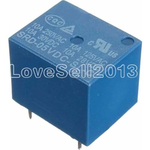 5PCS Mini 5V DC Coil Power Relay SRD-5VDC-SL-C PCB 5 Pin Type