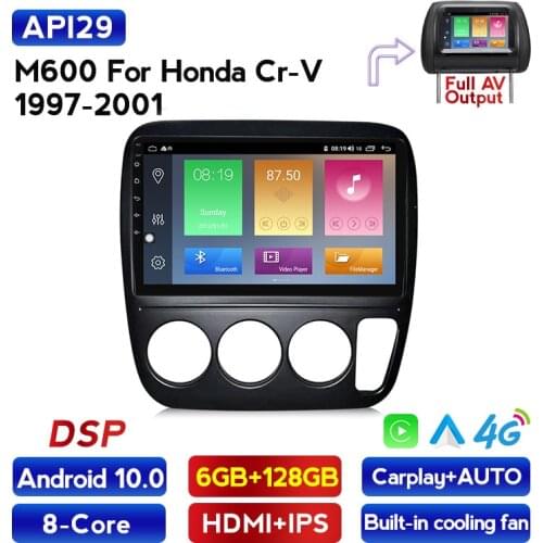 6G+128G Android 10 4G Lte Car Radio Multimedia Player 2 Din For Honda CRV CR-V 3 1997-2001 With WIFI BT GPS Navigation Carplay