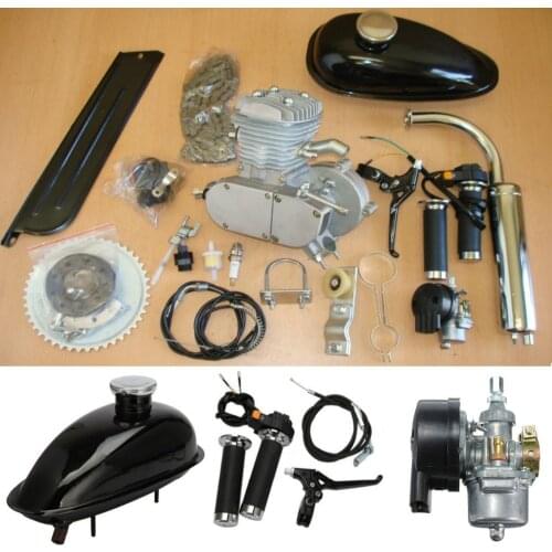 80cc 2 Stroke Sliver Cycle Motor Muffler Motorized Bicycle Bike Engine Kit Set