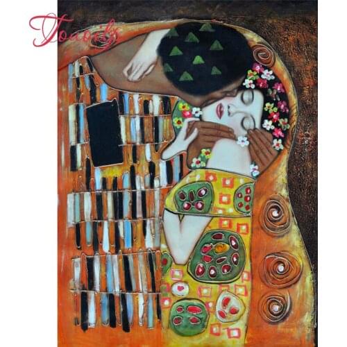 Abstract Gustav Klimt kiss,Full Square 5D DIY Diamond Painting Picture 3d Diamond Embroidery,Cross Stitch,Mosaic,stickers,decor
