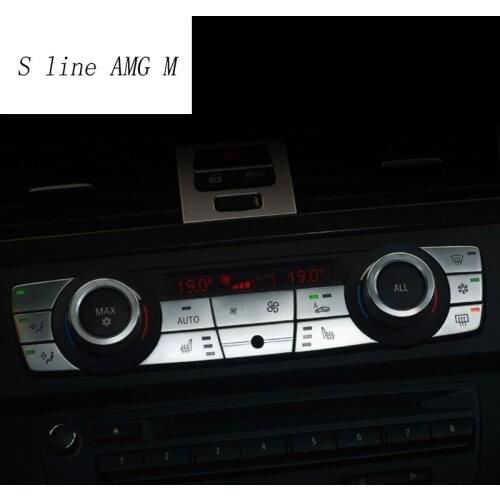 Car Styling interior Buttons Stickers covers multimedia air conditioning CD panel Trim for BMW E90 3 series Auto Accessories