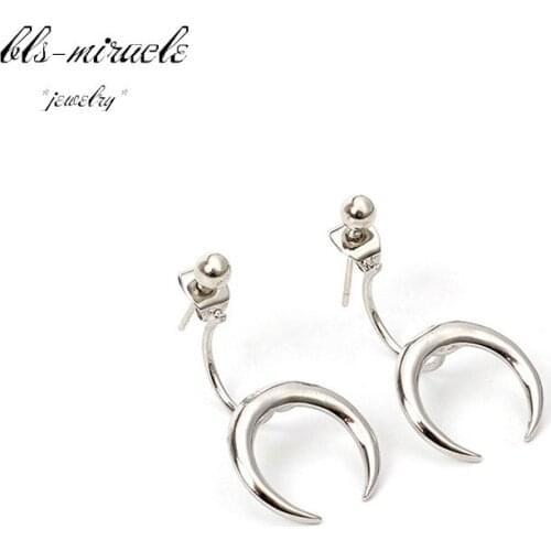 Bls-miracle New fashion accessorie vintage mix color moon shape drop earring best gift for lovers girl wholesale E443