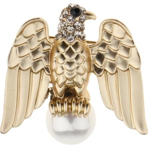 Eagle Brooch Pearl Rhinestones Birds Brooch Pin Brooch Clothes Accessories Badges Decoration Suit Jewelry Gift For Women