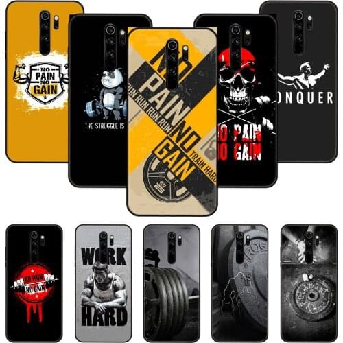 Phone Case For Xiaomi Redmi Note 8 8T 7 7A 9 9S 8A 4 5 Pro Black Cover Coque Luxury Waterproof Art Prime 3D Funda Gym Fitness