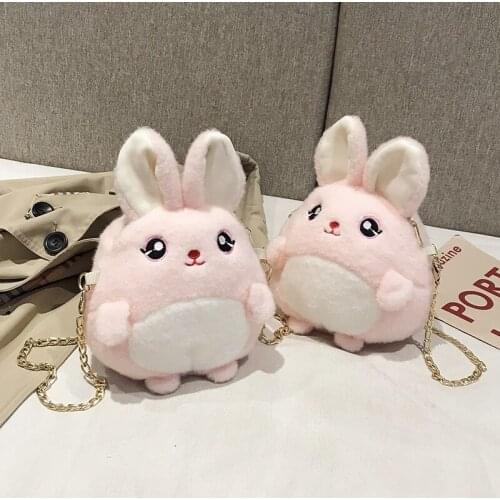 Baby Plush Backpacks Side Bags For Girls Kawaii Children Pink Bunny Backpack Toddler Bag Bolsa Infantil Birthday Gift BK50BB