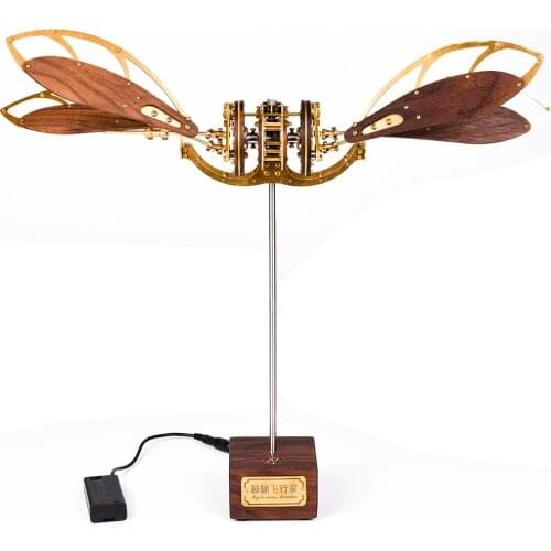 DIY Metal Solid Wood 3D Dynamic Mechanical Jigsaw Crafts Assembly Mystery Aircraft Puzzle Model Building Kits