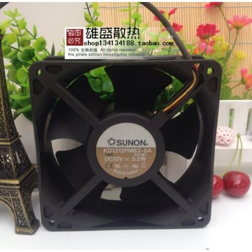 For Sunon KD1212PMB3-6A 12V 3.2W Computer CPU Box Fan Max Airflow Rate Mute