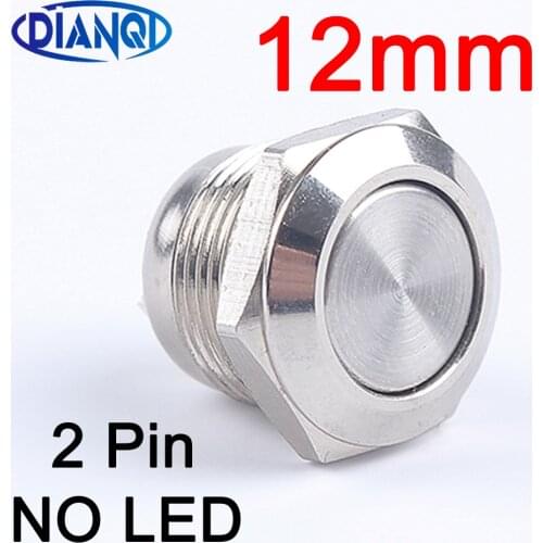 12mm Electric Waterproof Power Without Lamp Led Light Momentary Pressure Short Mini Push Button Switch NO Led lit little switch