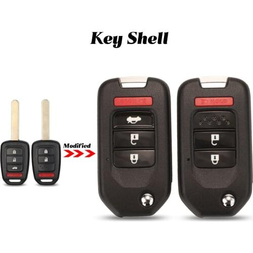 Jingyuqin Modified 2/3 Buttons Flip Remote Key Shell Case Fob For Honda FIT XRV VEZEL CITY JAZZ CIVIC HRV With Balde Replacement