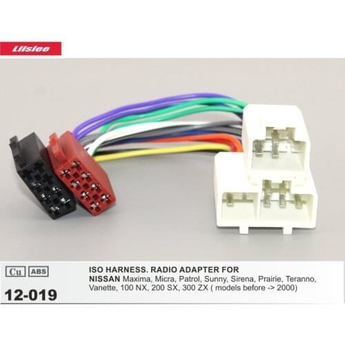 ISO Harness Radio Adapter Cable For NISSAN Teranno/Vanette Car CD DVD Player Male Wiring Plugs into Factory Harness 16 Pins