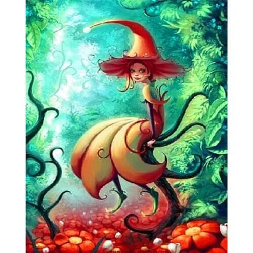 Rhinestone painting crystal Home Decor DIY Diamond painting Forest Elf & wicher 3D cross stitch pattern diamond embroidery ZY135