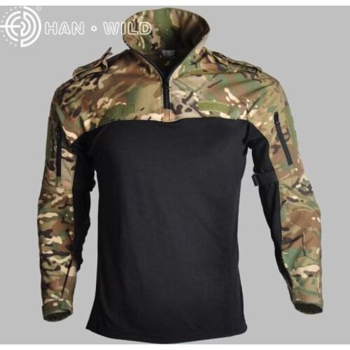 2019 Outdoor Men Tactical Camouflage Shirts Autumn Winter Long Sleeve Breathable Fit Combat Rapid Assault Hunting Hiking Shirts