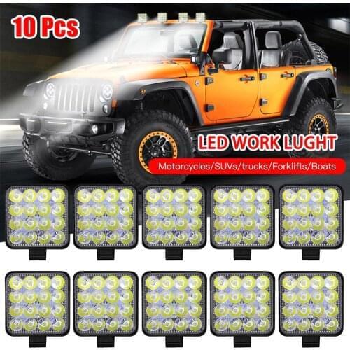 On salling! 10Pcs 48W 16LED Work Light Bar Square Flood Beam Bar Car SUV ATV Off-Road Driving Fog Lamps Wholesale Quick delivery