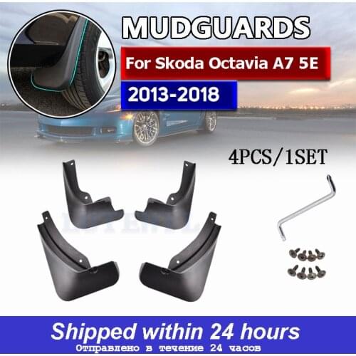 Set Molded Car Mud Flaps For Skoda Octavia A7 5E 2013-2017 Mudflaps Splash Guards Mud Flap Mudguards Fender Front Rear Styling