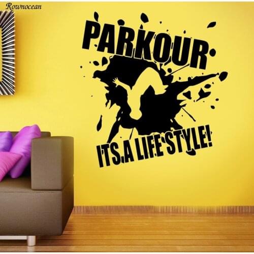 Parkour Wall Decal Extreme Sport Vinyl Sticker Gym Poster Decor Art Mural Z131